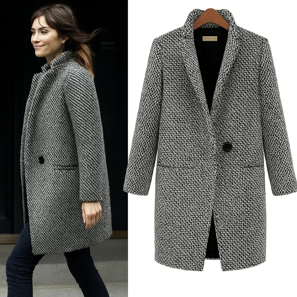 Katerina | Elegant lång kappa i ull